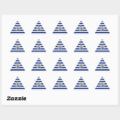 Sticker Triangulaire Étoile d'argent marine sur les bandes bleues (Feuille)
