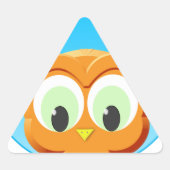 Sticker Triangulaire Face D'Une Petite Chouette (Devant)