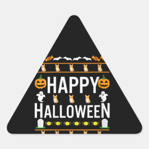 Sticker Triangulaire Femmes Pembroke Corgi Halloween lazy déguisement l