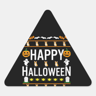 Sticker Triangulaire Femmes Pembroke Corgi Halloween lazy déguisement l