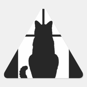 Sticker Triangulaire Fenêtre Cat Cliquez pour Customiser la couleur Déc