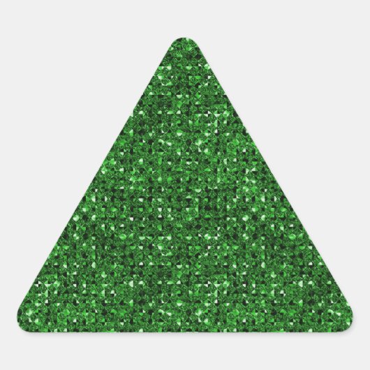 Sticker Triangulaire Feuilles d'autocollants Triangle Effet Séquin Vert (Devant)