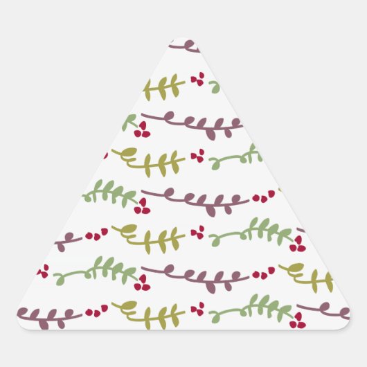 Sticker Triangulaire feuilles et baies (Devant)