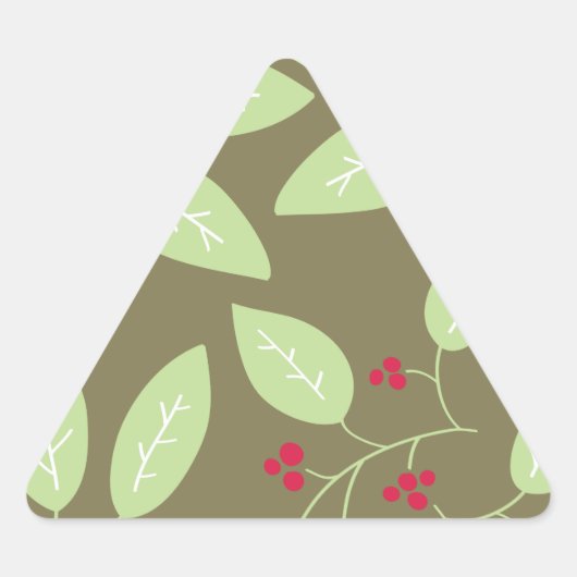 Sticker Triangulaire feuilles et baies (Devant)