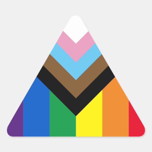Sticker Triangulaire Fierté Diversité inclusive arc-en-ciel drapeau gay (Devant)