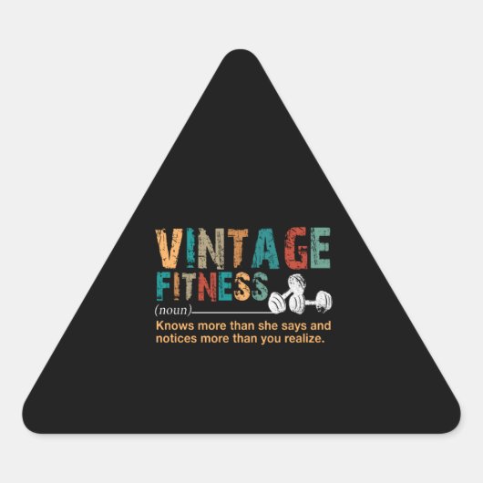 Sticker Triangulaire Fitness Lover|Citation de définition de condition (Devant)