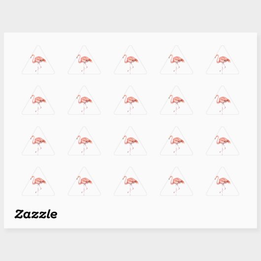 Sticker Triangulaire Flamant rose rose (Feuille)