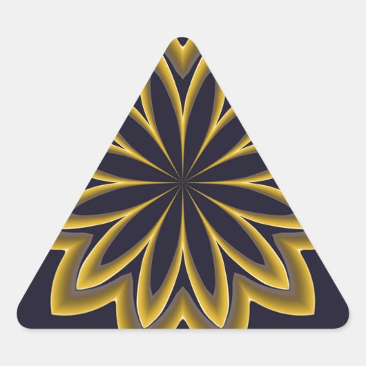 Sticker Triangulaire Fleur d'or Abstraite (Devant)