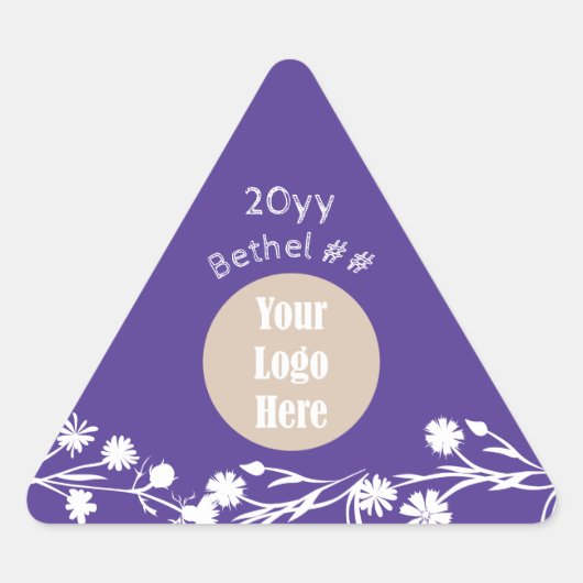 Sticker Triangulaire Fleurs blanches violettes Job's Daughters Party Fa (Devant)