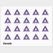 Sticker Triangulaire Fleurs blanches violettes Job's Daughters Party Fa (Feuille)