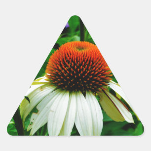 Sticker Triangulaire Fleurs de cônes blanches et orange