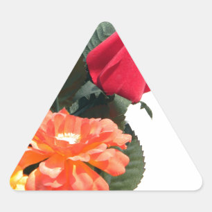 Sticker Triangulaire Fleurs multicolores
