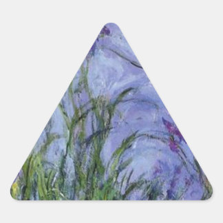 Sticker Triangulaire fleurs vintages lilas-irises-1917 monet.