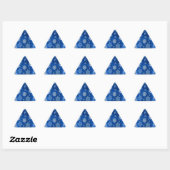 Sticker Triangulaire Flocons de Noël Bleus et Argent (Feuille)