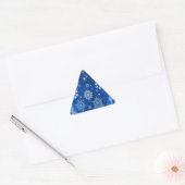 Sticker Triangulaire Flocons de Noël Bleus et Argent (Enveloppe)