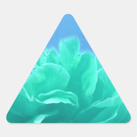 Sticker Triangulaire Floral bleu-vert coloré (Devant)