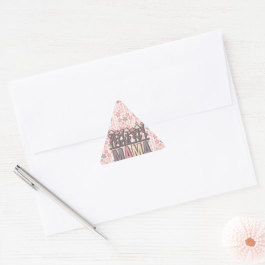 Sticker Triangulaire Floral Boho Mama (Enveloppe)