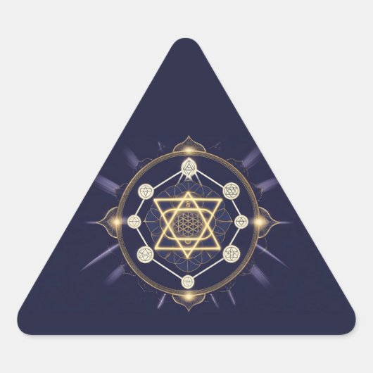 Sticker Triangulaire Flower of Infinity — Sacred Geometry Celestial (Devant)
