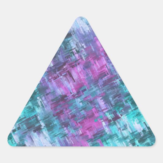 Sticker Triangulaire flux numérique digihatch - sarcelle et violet : (Devant)