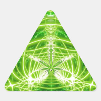 Sticker Triangulaire Fractage de la feuille verte