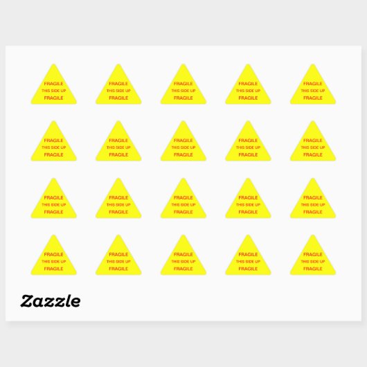 Sticker Triangulaire Fragile De Ce Côté (Feuille)