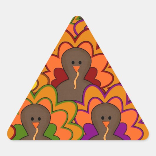 Sticker Triangulaire Fun Colorful Thanksgiving (Devant)