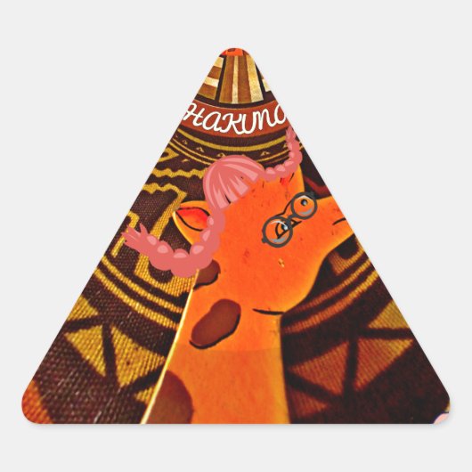Sticker Triangulaire Funny Elegant Giraffe Accessoré Style Africain (Devant)