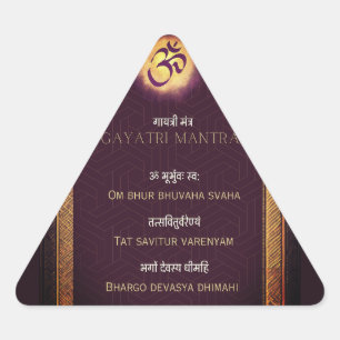 Sticker Triangulaire Gayatri Mantra sanskrit et anglais