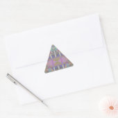 Sticker Triangulaire Géométrique vert violet rose (Enveloppe)