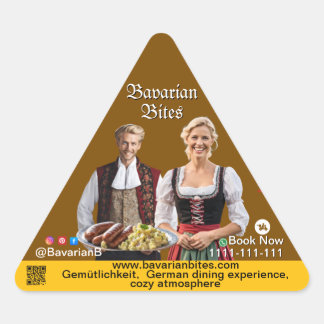 Sticker Triangulaire German Bavarian Restaurants Food Lovers