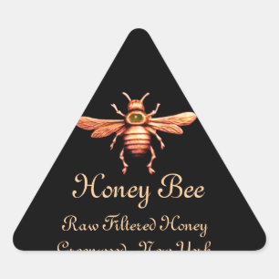 STICKER TRIANGULAIRE GOLD HONEY BEE / BEEKEEPER BEEKEEPER TRIANGLE