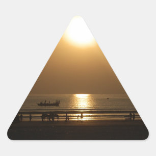 Sticker Triangulaire Golden Summer Sunset Réflexion sur la plage