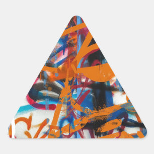 Sticker Triangulaire Graffiti Arrière - plan Grunge Street Art Graffiti