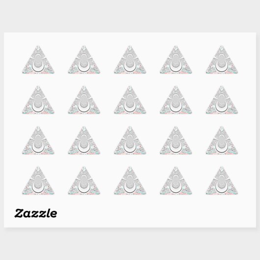 Sticker Triangulaire Gris Kaleidoscope Art (Feuille)