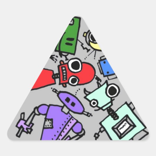 Sticker Triangulaire Groupe de robots 4 (Devant)