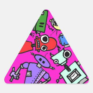 Sticker Triangulaire Groupe de robots 5