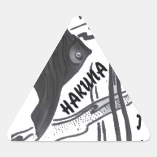 Sticker Triangulaire Hakuna Matata Fish Art Imprimer (Devant)