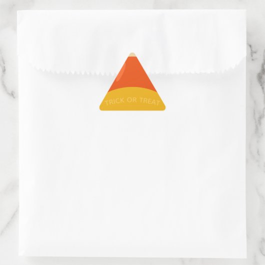 Sticker Triangulaire Halloween Trick ou traiter Corne de bonbons (Sac)