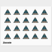 Sticker Triangulaire Happy Hour Texte bleu Vector Art Imprimer (Feuille)