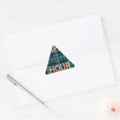 Sticker Triangulaire Happy Hour Texte bleu Vector Art Imprimer (Enveloppe)