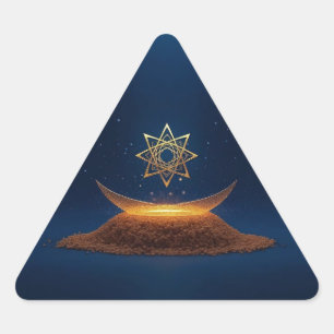 Sticker Triangulaire Harmonie Dorée – La Résonance Divine du Shree Yant