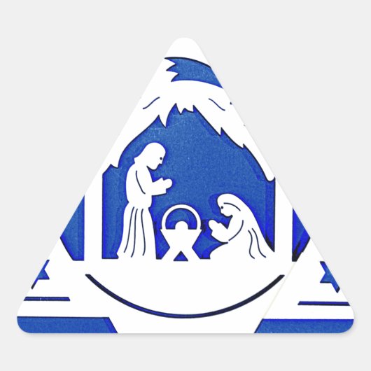 STICKER TRIANGULAIRE HÉBREW STAR AVEC NATIVITÉ NOËL (Devant)