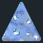 Sticker Triangulaire Heureux Hanoukka Falling Star et Dreidels<br><div class="desc">You are viewing The Lee Hiller Design Collection. Appareil,  Venin & Collectibles Lee Hiller Photofy or Digital Art Collection. You can view her her Nature photographiy at at http://HikeOurPlanet.com/ and follow her hiking blog within Hot Springs National Park.</div>