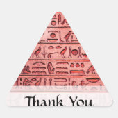 Sticker Triangulaire Hiéroglyphes égyptiens anciens Merci rouge (Devant)
