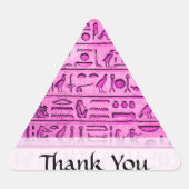 Sticker Triangulaire Hiéroglyphes égyptiens anciens Merci violet (Devant)