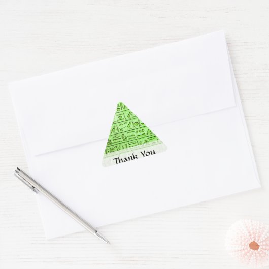 Sticker Triangulaire Hiéroglyphes égyptiens anciens Vert (Enveloppe)