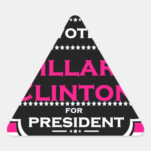 Sticker Triangulaire hillary clinton rose (Devant)