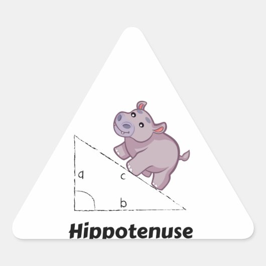 Sticker Triangulaire Hippotenuse Math drôle (Devant)