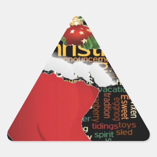 Sticker Triangulaire HoHo ! Merry Christmas TOXITS et Happy New Year (Devant)