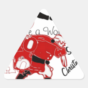 Sticker Triangulaire HOHOHO Avoir un merveilleux Noël avec gratitude